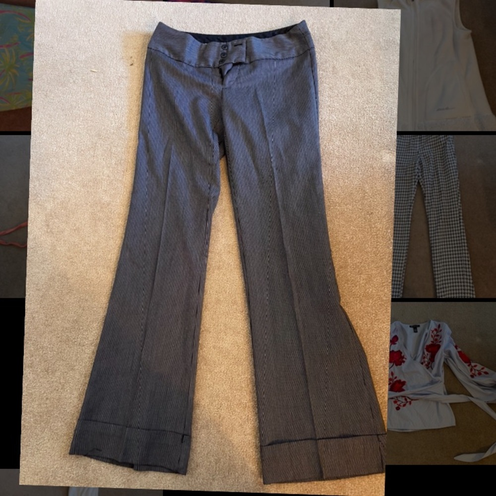 Pinstriped dress pants
